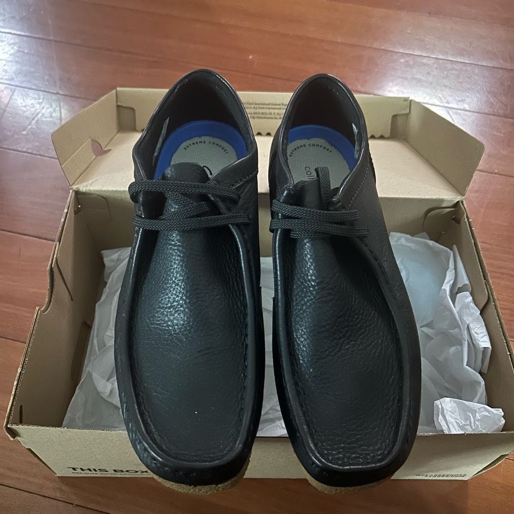Clarks Shacre II Run Black Leather Shoes Extreme Comfort